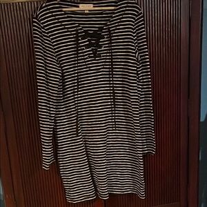 Black and White Striped Dress